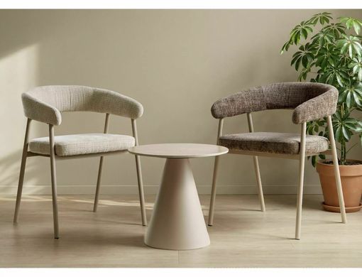 Set of coffee tables HILL II BEIGE TRAVERTINE with CASHMERE (CERAMIC/METAL) 70&times;40/45&times;47 cm