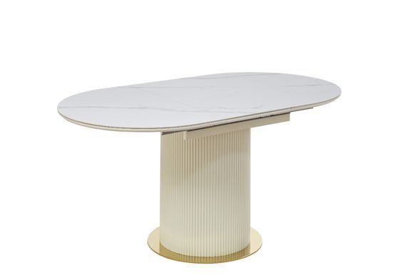 Masa de sufragerie RIVIERA-G WHITE MARBLE+GOLD 120/160*90*76