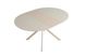 Dining table Capri (tempered glossy glass) 1150/1550*1150*760 glossy tabletop, cream color, cream leg