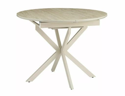 Masă de dining GASTON CERAMIC TRAVERTINE cu CAȘMIR (MDF/CERAMICĂ/METAL) 100(135)&times;100 cm
