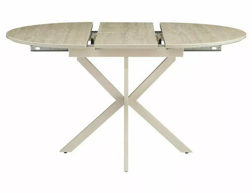 Masă de dining GASTON CERAMIC TRAVERTINE cu CAȘMIR (MDF/CERAMICĂ/METAL) 100(135)&times;100 cm