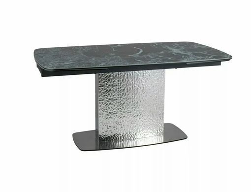 Masă de dining MONCLER CERAMIC MARIN cu ARGINTIU (STICLĂ /CERAMICĂ /METAL) 160(240)&times;90 cm