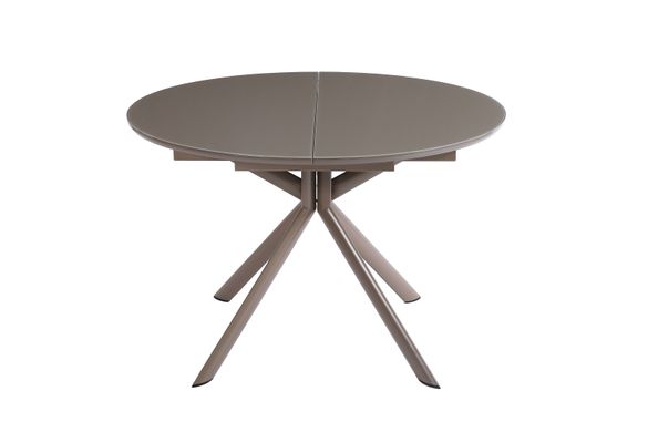 Dining table Capri (tempered glossy glass) 1150/1550*1150*760 glossy tabletop, cappuccino color, cappuccino leg