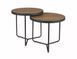 Set măsuțe de cafea PENELOPE NUC cu NEGRU (MDF FURNIRUIT/METAL) 50&times;50/50&times;45 cm