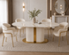 Masa de sufragerie AMALIA-G NEW WHITE MARBLE CREM LEG 160*90*75