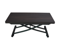 Table transformer TRENTO-R mini LIGHT WALNUT 45/90*100*19,5/77,5 (folding table with mechanism, MDF table top with double-sided light walnut melamine, grafite metal leg )(29780)