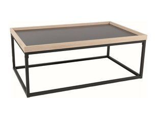 Măsuță de cafea LAGOS A STEJAR cu NEGRU (PAL LAMINAT/METAL) 100&times;60 cm