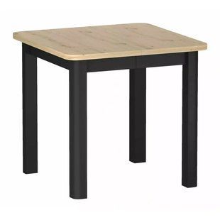 Masă de dining OSKAR STEJAR ARTISAN cu NEGRU MAT (PAL LAMINAT/MDF) 80(200)&times;80 cm