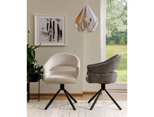 Scaun de dining BORGO BEJ (BLACK FRAME/BEIGE RAVEN 22) 45*58*87 cm