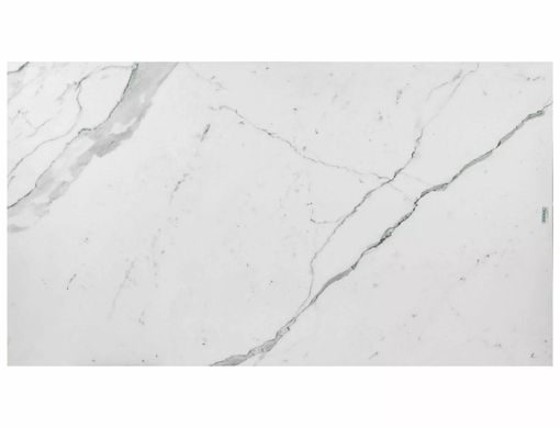 Masă de dining extensibilă WESTIN, blat din sticlă securizată și ceramică italiană STATUARIO VENATO cu efect de marmură, alb/negru mat, 77&times;90&times;180/260 cm