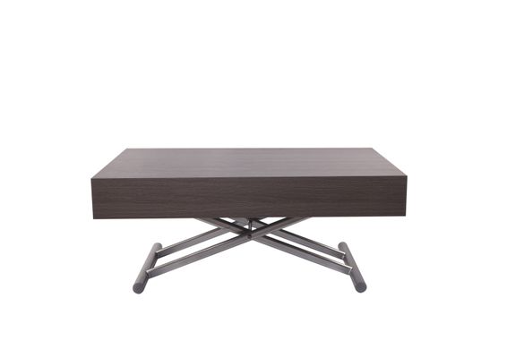 Table transformer PALERMO-1 GREY 120/196*74*46/79 (extendable table with mechanism, table-top MDF with double-side melamine, colour grey, silver metal leg)(29544)