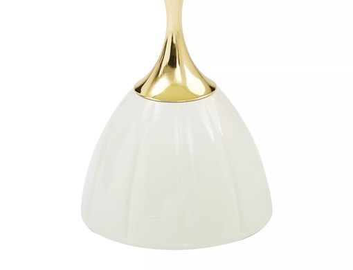 Măsuță de cafea PIANA ALB cu ALB și AURIU (METAL) 38&times;50 cm