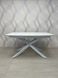 Dining table TENERIFE WHITE MARBLE 140/190*90*76 (extendable table with mechanism, table-top MDF white marble + white marble sintered stone, leg metal white marble)(29573)