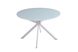 Capri dining table (glossy glass) 1150/1550*1150*760 glossy tabletop, color white, leg white