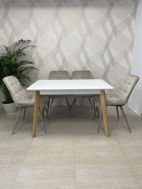 Masă de sufragerie pliabilă din lemn Milan, alb\natural, 1200(+380)*800*760 dreptunghiulară (29732)