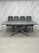 Dining tableTENERIFE GREY CERAMIC 140/190*90*76 (extendable table with mechanism, table-top MDF grey matte + grey ceramic, leg metal grey matte)(29574)