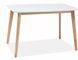 Masă de dining MOSSO I ALB cu STEJAR (MDF/LEMN DE CAUCIUC) 120&times;75 cm