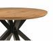 Masă de dining RITMO, blat din furnir de stejar, cadru metalic negru mat, 76,5 &times; 120 cm