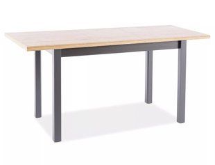 Masă de dining ADAM STEJAR ARTISAN cu NEGRU MAT (PAL LAMINAT/MDF) 100(140)&times;60 cm