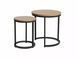 Set of coffee tables HOLA OAK with MATT BLACK (LAMINATED BOARD/METAL) 45&times;48/35&times;42 cm