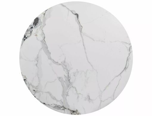 Masă de dining MURANO ALB EFECT MARMURĂ cu CROM (CERAMICĂ/METAL) 120&times;76 cm