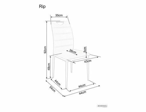 Scaun de dining RIP VELVET (FRAME BLACK/BEIGE BLUVEL 28) 44*38*92 cm