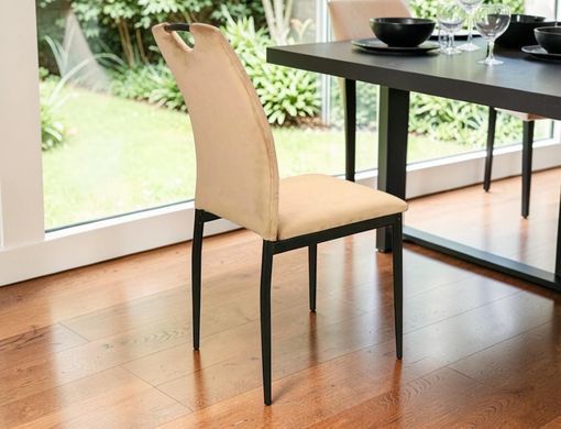 Scaun de dining RIP VELVET (FRAME BLACK/BEIGE BLUVEL 28) 44*38*92 cm