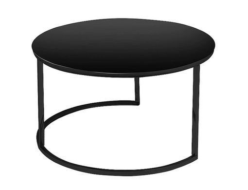 Set măsuțe de cafea ATLANTA D NEGRU cu NEGRU MAT (STICLĂ/METAL) 80&times;45/60&times;42 cm
