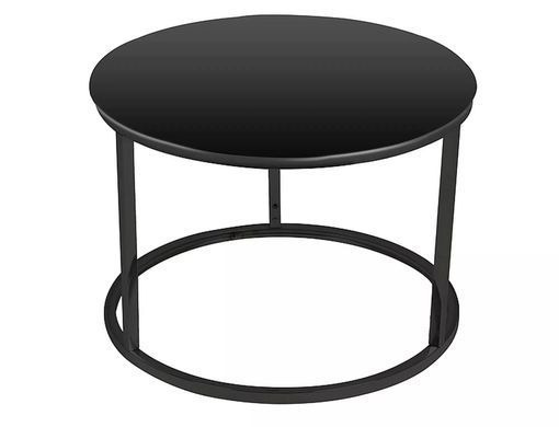 Set măsuțe de cafea ATLANTA D NEGRU cu NEGRU MAT (STICLĂ/METAL) 80&times;45/60&times;42 cm