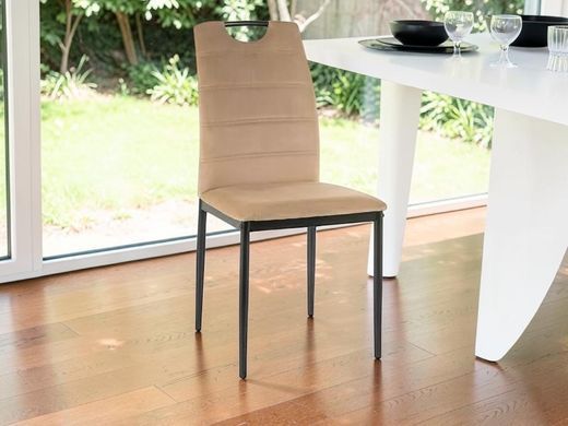 Scaun de dining RIP VELVET (FRAME BLACK/BEIGE BLUVEL 28) 44*38*92 cm