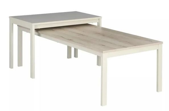 Măsuță de cafea FROST L1 STEJAR ALPIN cu ALB CALD (PAL LAMINAT/METAL) 120&times;60 cm