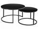 Set măsuțe de cafea ATLANTA D NEGRU cu NEGRU MAT (STICLĂ/METAL) 80&times;45/60&times;42 cm