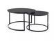 Set măsuțe de cafea ATLANTA D NEGRU cu NEGRU MAT (STICLĂ/METAL) 80&times;45/60&times;42 cm