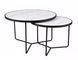 Set of coffee tables ITALIA MATT WHITE with MATT BLACK (CERAMIC/METAL) 80&times;50/60&times;45 cm