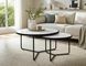 Set of coffee tables ITALIA MATT WHITE with MATT BLACK (CERAMIC/METAL) 80&times;50/60&times;45 cm