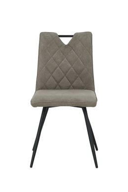 Dining chair OTTO CAPPUCINO 46*60*87 (dining chair, back and seat made of designer fabric, black metal legs).(29854)