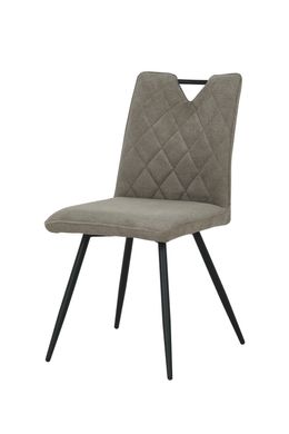 Dining chair OTTO CAPPUCINO 46*60*87 (dining chair, back and seat made of designer fabric, black metal legs).(29854)