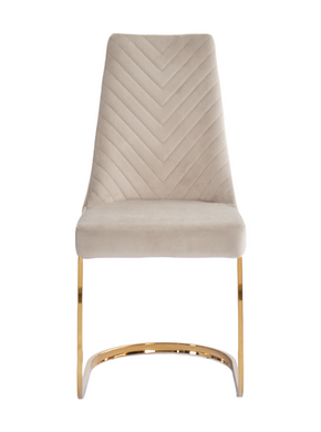 Dining chair ALICANTE-G BEIGE CAPPUCCINO 624798 (dining chair, beige cappuccino color back and seat, golden metal legs).