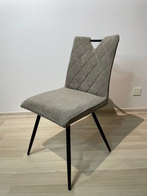 Dining chair OTTO CAPPUCINO 46*60*87 (dining chair, back and seat made of designer fabric, black metal legs).(29854)