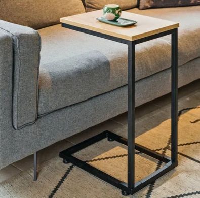 Măsuță de cafea LARGO C STEJAR cu NEGRU (MDF FURNIR/METAL) 30&times;40 cm