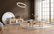 Set de living AQUA (Masă, 6 scaune, comodă și oglinda)