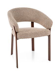Scaun de dining NAGOJA  (FRAME WALNUT/BEIGE TAP. 253) 56*50*80 cm