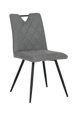 Dining chair OTTO GREY 46*60*87 (dining chair, back and seat made of designer fabric, black metal legs).(29855)