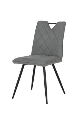 Dining chair OTTO GREY 46*60*87 (dining chair, back and seat made of designer fabric, black metal legs).(29855)