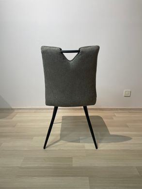 Scaun de dining OTTO GREY 46*60*87 (scaun de dining, spătar și șezut din țesătură de designer, picioare metalice negre).(29855)