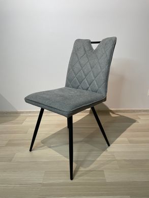 Dining chair OTTO GREY 46*60*87 (dining chair, back and seat made of designer fabric, black metal legs).(29855)