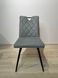 Dining chair OTTO GREY 46*60*87 (dining chair, back and seat made of designer fabric, black metal legs).(29855)