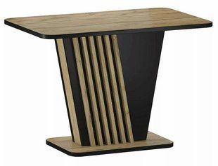 Masă de dining NEVIO STEJAR ARTISAN cu NEGRU (PAL LAMINAT) 125(170)&times;75 cm