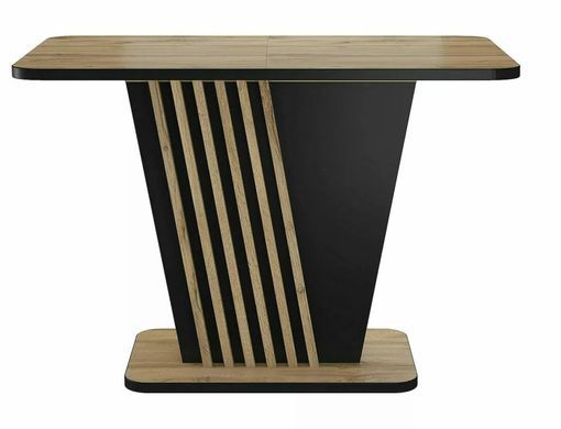 Masă de dining NEVIO STEJAR ARTISAN cu NEGRU (PAL LAMINAT) 125(170)&times;75 cm