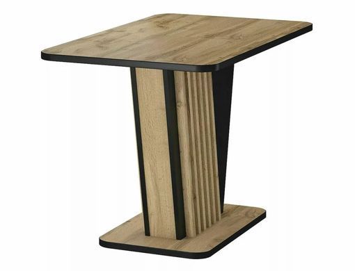 Masă de dining NEVIO STEJAR ARTISAN cu NEGRU (PAL LAMINAT) 125(170)&times;75 cm